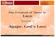 Feb 25, 20071 The Greatest of These is Love Session 4 Agape: God’s Love