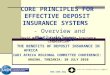 Www.iadi.org 1 CORE PRINCIPLES FOR EFFECTIVE DEPOSIT INSURANCE SYSTEMS - Overview and Methodology- David Walker - Canada Deposit Insurance Corporation
