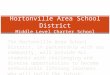 Hortonville Area School District Middle Level Charter School The Hortonville Area School District, in partnership with our community, will provide ALL