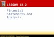 CENTURY 21 ACCOUNTING © Thomson/South-Western LESSON 13-2 Financial Statements and Analysis