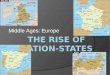 Middle Ages: Europe. Rise of Nation States Background: European monarchies consolidated power and began forming nation-states in the late medieval period