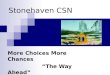 Stonehaven CSN More Choices More Chances “The Way Ahead”