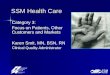 SSM Health Care Category 3: Focus on Patients, Other Customers and Markets Karen Smit, MN, BSN, RN Clinical Quality Administrator