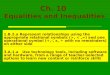 Ch. 10 Equalities and Inequalities 1.B.2.a Represent relationships using the appropriate relational symbols (>,