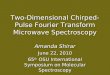 Two-Dimensional Chirped-Pulse Fourier Transform Microwave Spectroscopy Amanda Shirar June 22, 2010 65 th OSU International Symposium on Molecular Spectroscopy