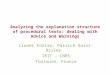 Analyzing the explanation structure of procedural texts: dealing with Advice and Warnings Lionel Fontan, Patrick Saint-Dizier IRIT – CNRS Toulouse, France