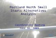 Portland North Small Starts Alternatives Analysis Coordination Meeting June 16, 2009