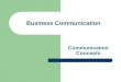 Business Communication Communication Concepts. Communication Process Model Communication process model breaks down communication into parts Receiver