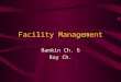Facility Management Rankin Ch. 6 Ray Ch.. Policies and Procedures Supervision of Students ( in some programs) Scheduling / duties Fund-Raising Multisite