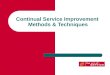 Continual Service Improvement Methods & Techniques