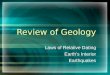 Review of Geology Laws of Relative Dating Earth’s Interior Earthquakes