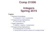 Comp 21000 Topics Numeric Encodings Unsigned & Two’s complement Programming Implications C promotion rules Basic operations Addition, negation, multiplication
