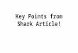 Key Points from Shark Article!. Group 1: Lark, Sam, Emily, Erin Ecological Features ●Inhabit all areas of ocean, from fully oceanic to being limited to