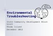 Environmental Troubleshooting State Community Development Block Grant Rhode Island December 2012
