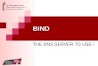BIND THE DNS SERVER TO USE !. DNS Domain Name Services Name to IP resolving /etc/hosts /etc/resolv.conf