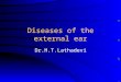 Diseases of the external ear Dr.H.T.Lathadevi. Anatomy and Physiology Consists of the auricle and EAM Skin-lined apparatus Approximately 2.5 cm in length
