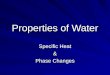 Properties of Water Specific Heat & Phase Changes