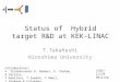 Status of Hybrid target R&D at KEK-LINAC T.Takahashi Hiroshima University LCWS/ILC10 Beijing Collaborators: V. Strakhovenko O. Dadoun, R. Chehab, A.Variola,
