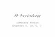 AP Psychology Semester Review Chapters 9, 10, 6, 7