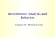 Investments: Analysis and Behavior Chapter 16- Mutual Funds
