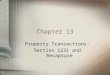 Chapter 13 Property Transactions: Section 1231 and Recapture