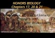 HONORS BIOLOGY Chapters 17, 20 & 21 Emergence of Evolutionary Thought and the Origin and Evolution of Life