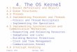 CompSci 143ASpringr, 20131 4. The OS Kernel 4.1 Kernel Definitions and Objects 4.2 Queue Structures 4.3 Threads 4.4 Implementing Processes and Threads