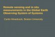 Remote sensing and in situ measurements in the Global Earth Observing System of Systems Curtis Woodcock, Boston University