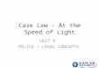 Case Law – At the Speed of Light UNIT 4 POLICE – LEGAL CONCEPTS
