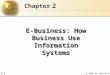 2.1 © 2006 by Prentice Hall 2 Chapter E-Business: How Business Use Information Systems