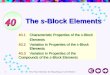 New Way Chemistry for Hong Kong A-Level Book 41 1 The s-Block Elements 40.1Characteristic Properties of the s-Block Elements 40.2Variation in Properties