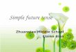 Simple future tense Zhuanqiao Middle School Elaine Bian