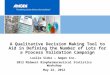 A Qualitative Decision Making Tool to Aid in Defining the Number of Lots for a Process Validation Campaign Leslie Sidor — Amgen Inc. 2012 Midwest Biopharmaceutical