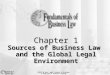©2002 by West Legal Studies in Business A Division of Thomson Learning Chapter 1 Sources of Business Law and the Global Legal Environment