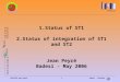 Peyrej @ ipno.in2p3.fr Badesi - Sardinia - May 2006IPNO-RDD-Jean Peyré1 1.Status of ST1 2.Status of integration of ST1 and ST2 Jean Peyré Badesi - May