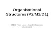 Organisational Structures (P2/M1/D1) BTEC Firsts Level 2 Award in Business Miss Vincent