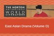 East Asian Drama (Volume D). The Norton Anthology of World Literature, 3rd Edition Copyright © 2012 W.W. Norton & Company Interest in short, lyrical poetry