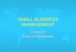 1 SMALL BUSINESS MANAGEMENT Chapter 10 Financial Management