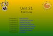 Unit 21 Formula Presentation 1Using Formula Presentation 2Constructing Formulae Presentation 3Negative Numbers Presentation 4Temperature Differences Presentation