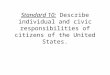 Standard 10: Describe individual and civic responsibilities of citizens of the United States