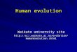 Human evolution Waikato university site 
