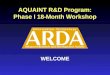 AQUAINT R&D Program: Phase I 18-Month Workshop WELCOME