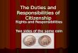 The Duties and Responsibilities of Citizenship Rights and Responsibilities Two sides of the same coin