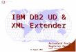 IBM DB2 UD & XML Extender IBM DB2 UD & XML Extender AstroGrid Project Registry Group Pedro Contreras 14 August 2003