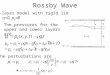 Rossby Wave Two-layer model with rigid lid η=0, p s ≠0 The pressures for the upper and lower layers are The perturbations are