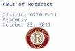 ABCs of Rotaract District 6270 Fall Assembly October 22, 2011