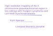 High resolution mapping of the X chromosome pseudoautosomal region in two siblings with Hodgkin Lymphoma and Leri-Weill Dyschondrosteosis Kym Spencer Liverpool