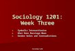 Sociology 1201 Sociology 1201: Week Three 1. Symbolic Interactionism 2. What Does Marriage Mean 3. Gender Roles and Contradictions
