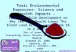 Lead & CDC 10 to 2 – 10/15/05 Toxic Environmental Exposures: Science and Health Impacts – “Out of Harm’s Way: Preventing Toxic Threats to our Children’s