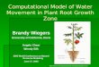 Computational Model of Water Movement in Plant Root Growth Zone Brandy Wiegers University of California, Davis Angela Cheer Wendy Silk 2005 World Conference